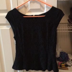 Black blouse zip in back